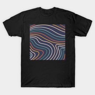 Curved stripes in retro colors T-Shirt